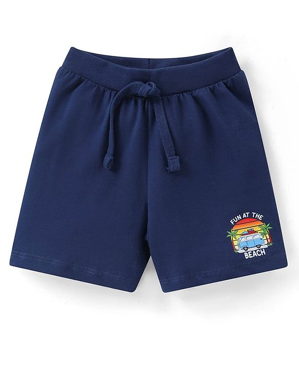 Babyhug Cotton Single Jersey Knit Shorts Striped & Palm Tree Print Pack of 3 - Multicolor