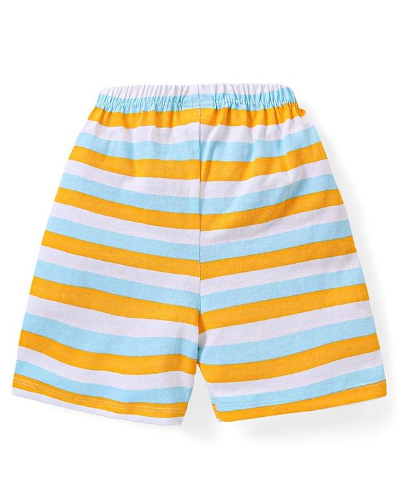 Babyhug Cotton Knit Jungle Safari Printed Shorts Pack of 3 - Multicolour