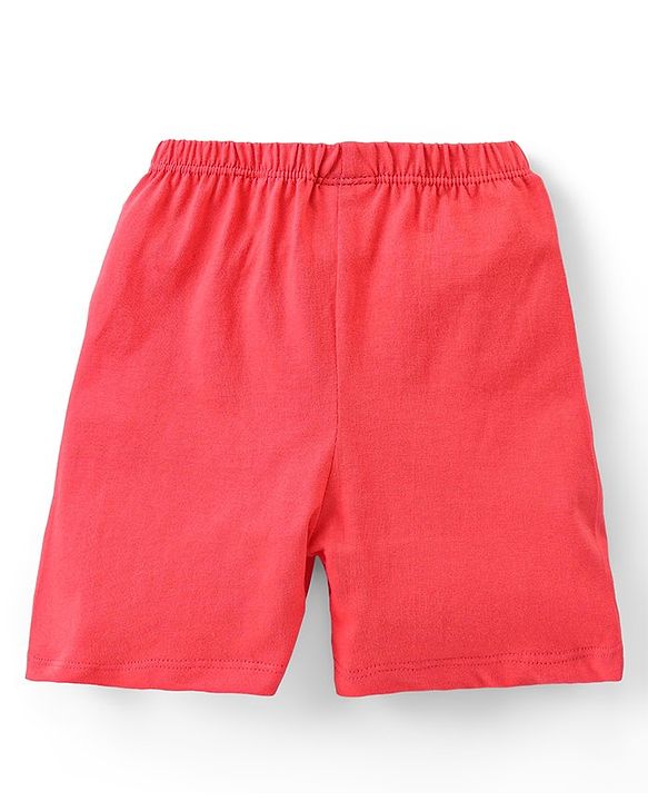 Babyhug Cotton Knit Numbers Printed Shorts Pack of 3 - Multicolour