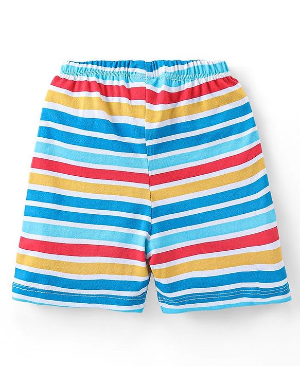 Babyhug Cotton Knit Numbers Printed Shorts Pack of 3 - Multicolour
