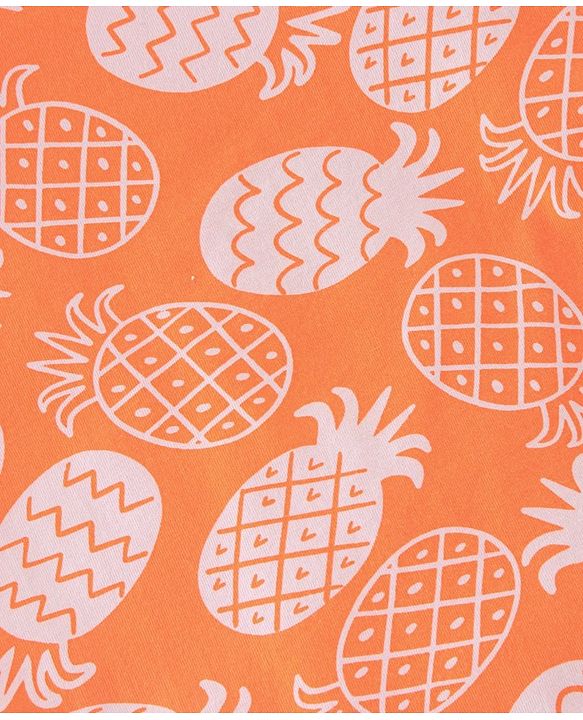 Babyhug Cotton Single Jersey Knit Half Sleeves Night Suit Pineapple Print - Orange
