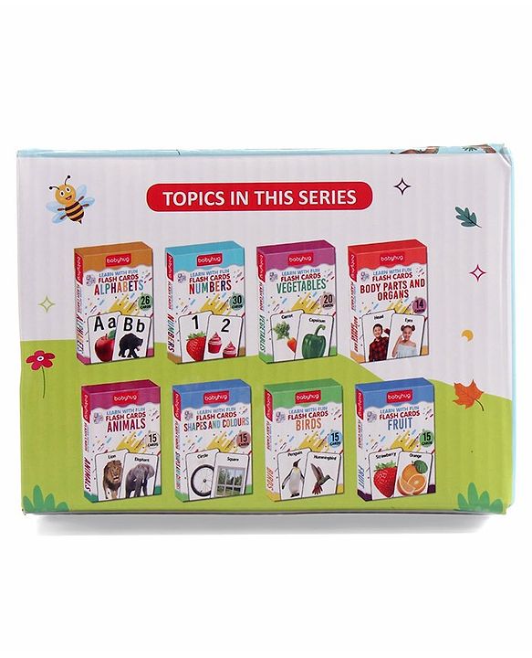 Babyhug 150 Pieces Early Learning and Educational Double Sided Flash Cards- 8 Sets