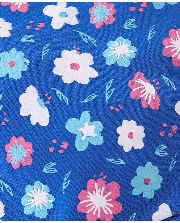 Babyhug 100% Cotton Bonnet Cap Floral Print Pack of 2 - Blue & Yellow