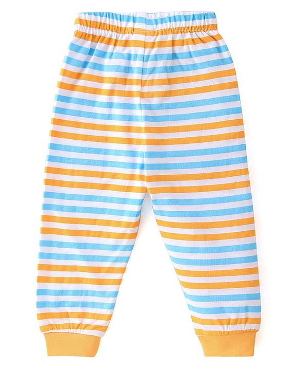 Babyhug Cotton Single Jersey Knit Half Sleeves Night Suit with Shark Print - Multicolor