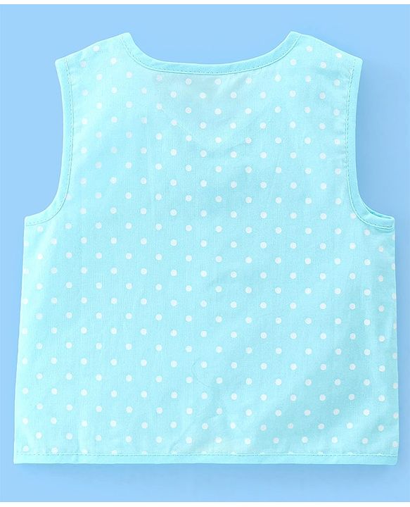 Babyhug 100% Cotton Front Open Sleeveless Jhablas Elephant & Polka Dots Print Pack of 5 - Multicolour