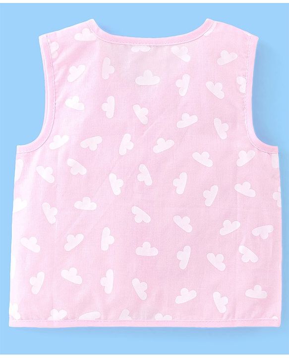 Babyhug 100% Cotton Front Open Sleeveless Jhablas Elephant & Polka Dots Print Pack of 5 - Multicolour