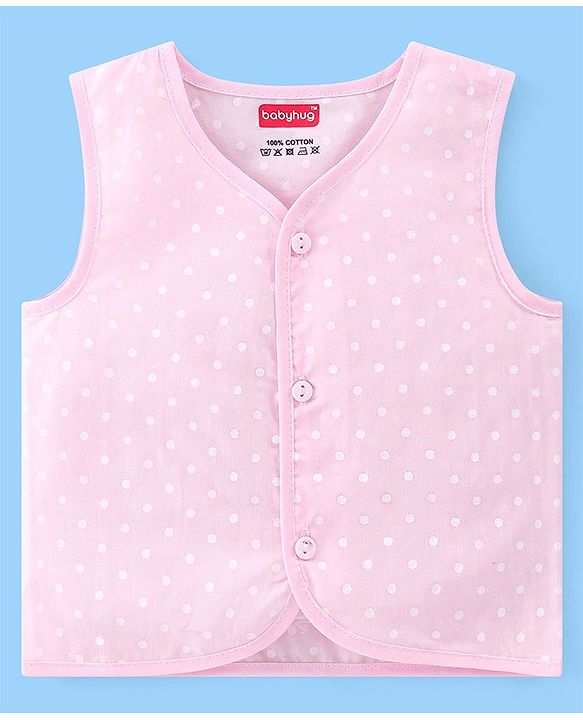 Babyhug 100% Cotton Front Open Sleeveless Jhablas Elephant & Polka Dots Print Pack of 5 - Multicolour