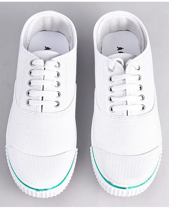 Pine Kids Solid Lace Up School Shoes - White