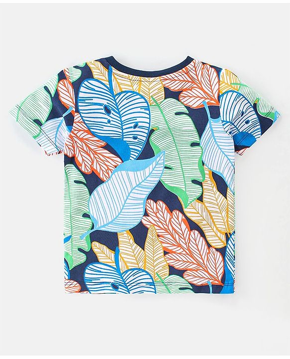Babyhug 100% Cotton Knit Half Sleeves T-Shirt With Stripe & Text Graphics Pack Of 3 - Multicolour
