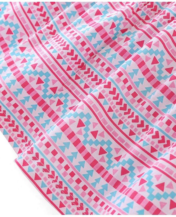 Babyhug  Cotton Jersey Knit Frill Sleeves Frock with Floral Print Pack of 2 - Multicolour