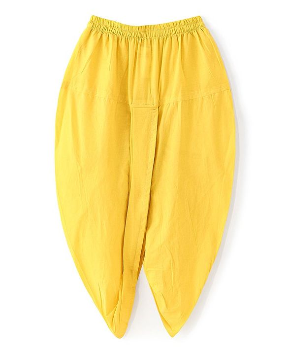 Babyhug 100% Cotton Woven Full Sleeves Kurta & Dhoti Set With Elephant Print - Yellow