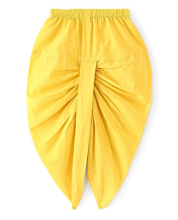 Babyhug 100% Cotton Woven Full Sleeves Kurta & Dhoti Set With Elephant Print - Yellow