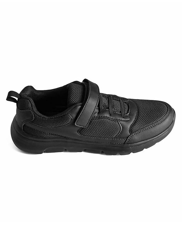 Pine Kids School Shoes with Velcro Closure -  Black
