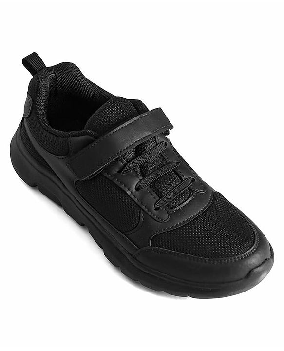 Pine Kids School Shoes with Velcro Closure -  Black