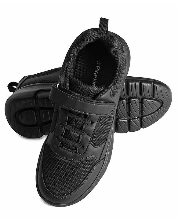 Pine Kids School Shoes with Velcro Closure -  Black