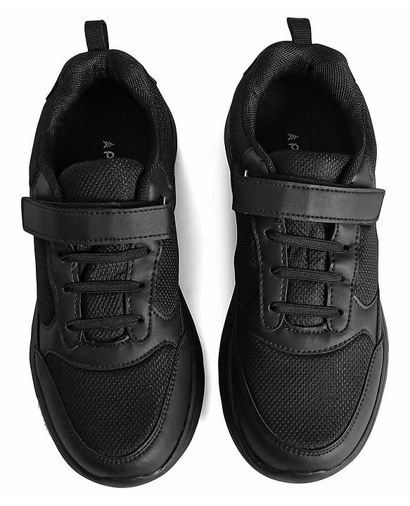 Pine Kids School Shoes with Velcro Closure -  Black
