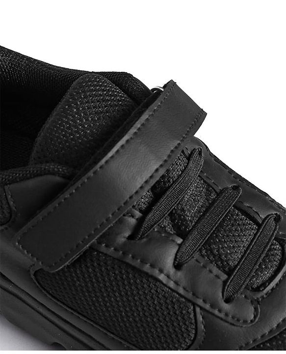 Pine Kids School Shoes with Velcro Closure -  Black