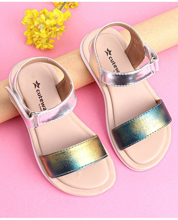 Cute Walk by Babyhug Velcro Closure Sandal - Silver