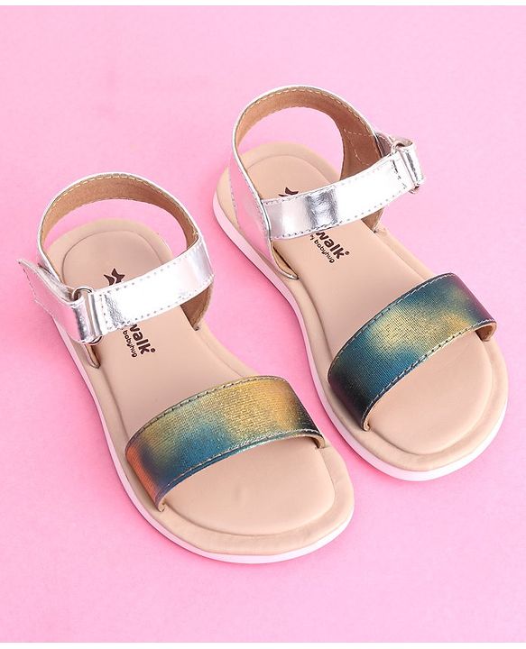Cute Walk by Babyhug Velcro Closure Sandal - Silver