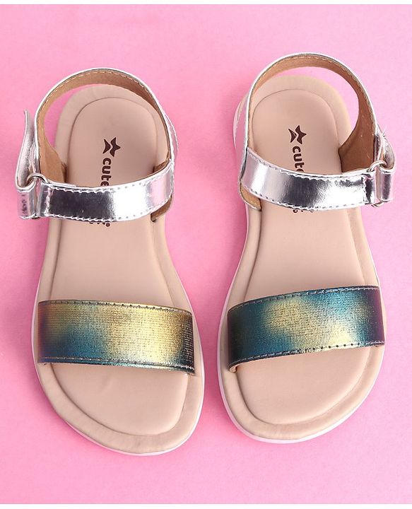 Cute Walk by Babyhug Velcro Closure Sandal - Silver