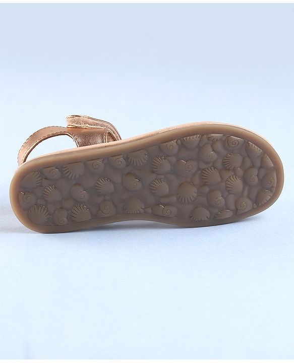 Cute Walk by Babyhug Velcro Closure Sandal with Knot Design - Golden