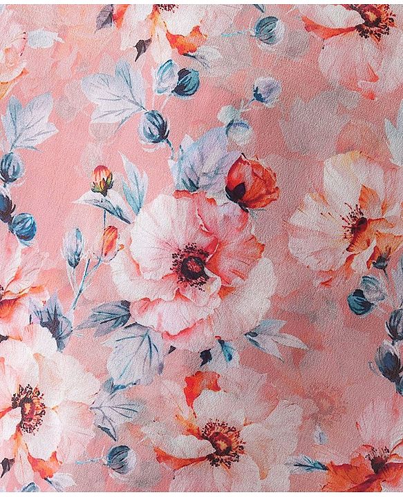 Pine Kids Half Sleeves Top with Inner Slip Floral Print - Pink