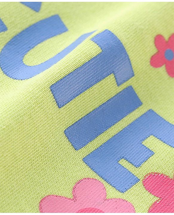 Babyhug 100% Cotton Knit Sleeveless with Frill Detailing Onesie Pack of 3 Text & Floral Print - Mutlicolour