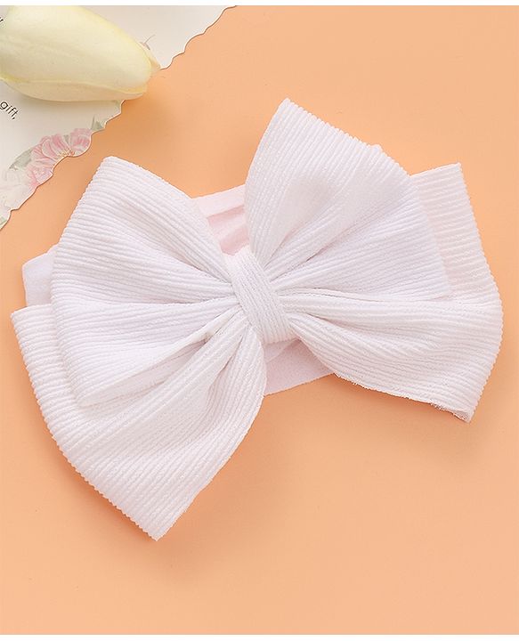 Babyhug Free Size Headbands with Bow Applique Pack of 2 - Fuchsia & White
