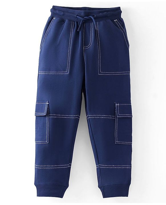 Pine Kids Knit Full Length Solid Lounge Pant - Navy Blue
