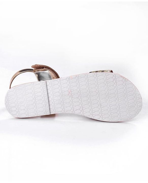 Pine Kids Velcro Closure Sandals with Glitter Embellished - Silver