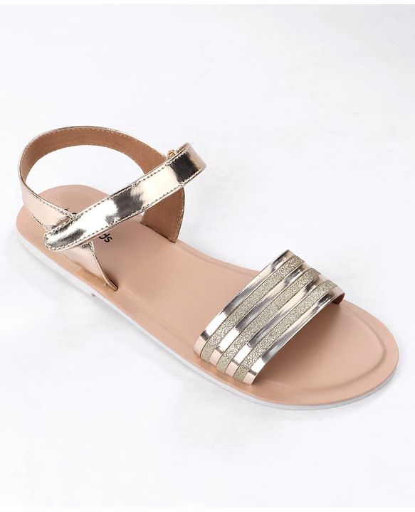 Pine Kids Velcro Closure Sandals with Glitter Embellished - Silver