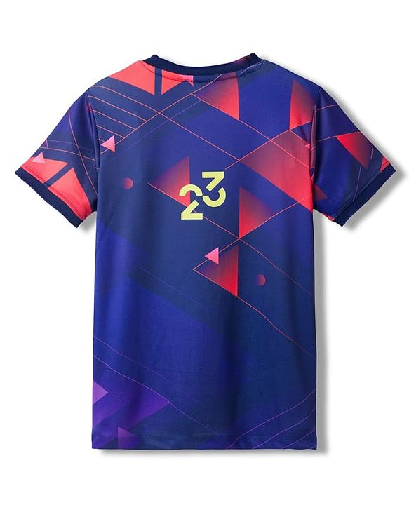 Pine Active Half Sleeves T-Shirt & Shorts Set Gameday Print - Navy