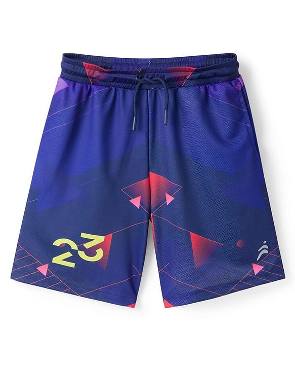 Pine Active Half Sleeves T-Shirt & Shorts Set Gameday Print - Navy