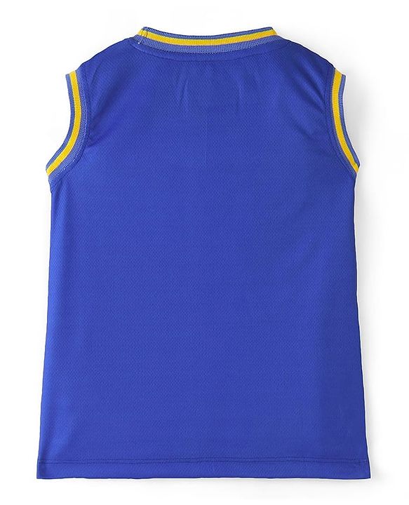 Pine Active Knit Sleeveless Printed T-Shirt & Shorts Set - Blue