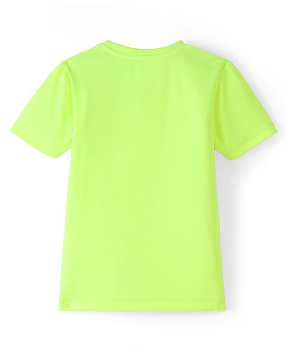Pine Active Knit Half Sleeves Solid T-Shirt & Shorts Set - Neon Green & Black