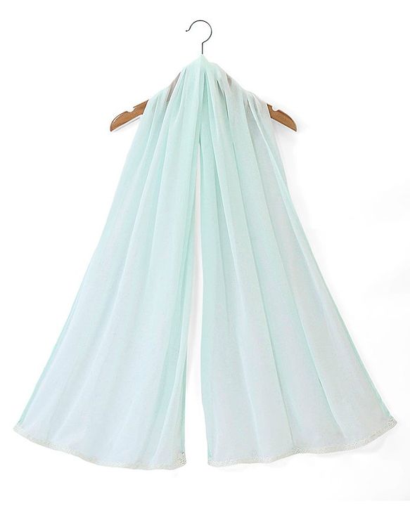 Babyhug Woven Sleeveless Kurti & Salwar Set with Dupatta with Floral Print & Embroidery Detailing - Aqua Blue