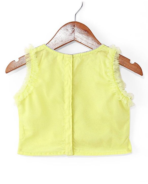 Babyhug Sleeveless Net Sequin Embroidered Lehenga Choli & Dupatta -Yellow