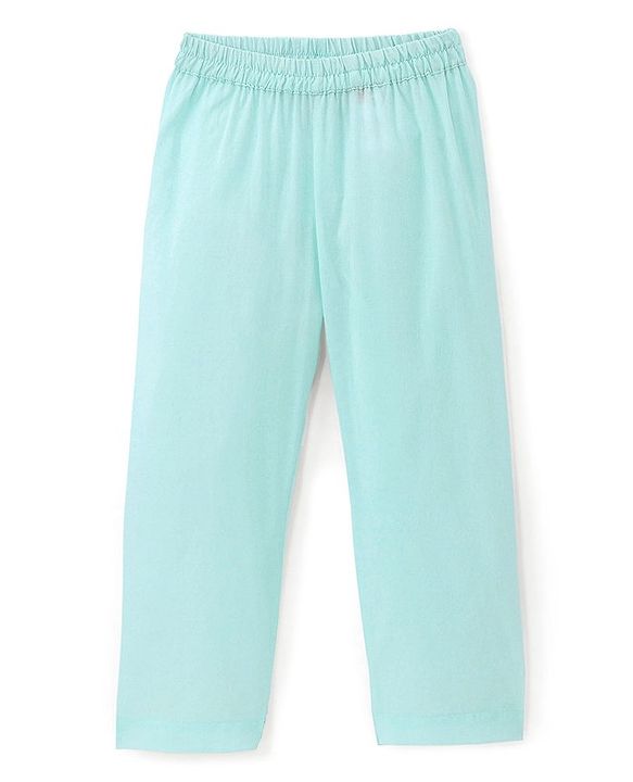 Babyhug Woven Full Sleeves Floral Embroidered Kurta & Pyjama Set - Aqua