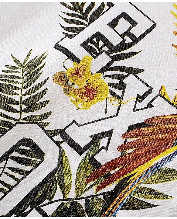Pine Kids 100% Cotton Knit Half Sleeves T-Shirt Floral Print - Snow White