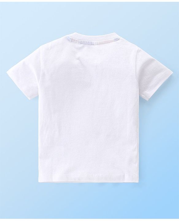 Babyhug 100% Cotton Knit Dungaree & Half Sleeves T-Shirt Set With Abstract Print -Multicolour