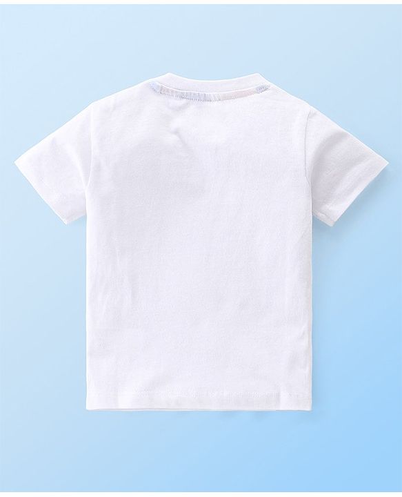 Babyhug 100% Cotton Knit Dungaree & Half Sleeves T-Shirt Set With Abstract Print -Multicolour