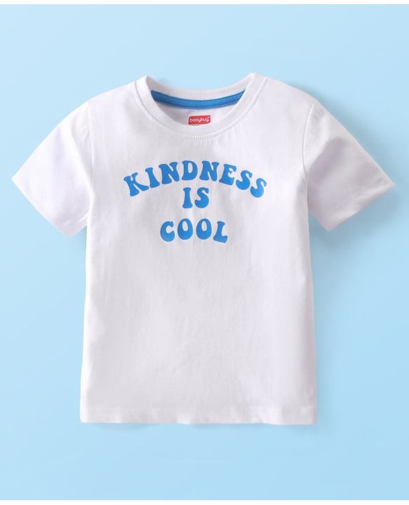 Babyhug Single Jersey Knit Tiger Printed Dungaree & Half Sleeves T-Shirt - White & Multicolor
