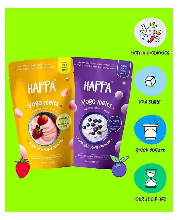 Happa Greek Yogurt Melts 100% Greek Yogurt Candy for Babies