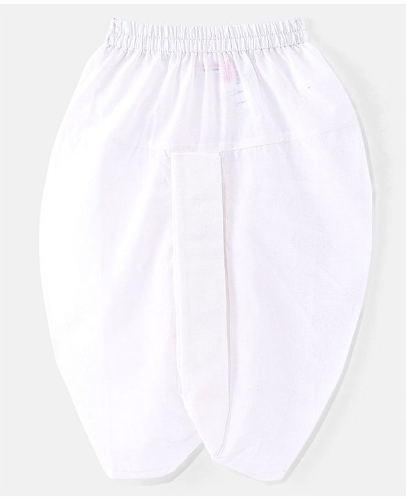Babyhug Cotton Woven Full Sleeves Kurta & Dhoti Set With Elephant Print - White