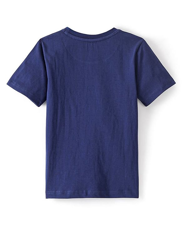 Pine Kids Cotton Knit Half Sleeves Sun Set Theme Print T-Shirt - Blue