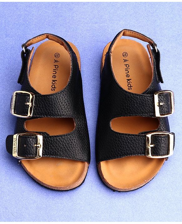 Pine Kids Open Toe Sandals - Black