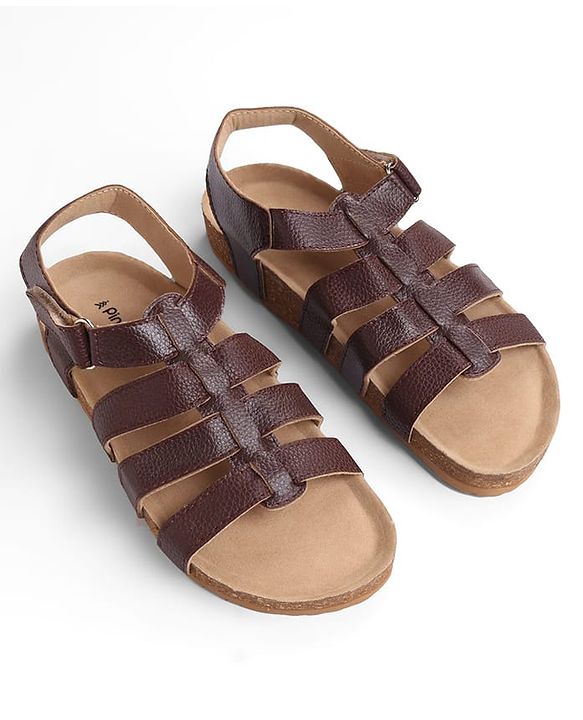 Pine Kids Velcro Closure Sandals - Brown