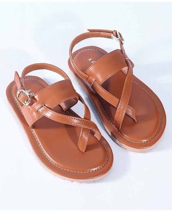 Pine Kids Ethnic Wear Sandals with Buckle Closure -  Brown