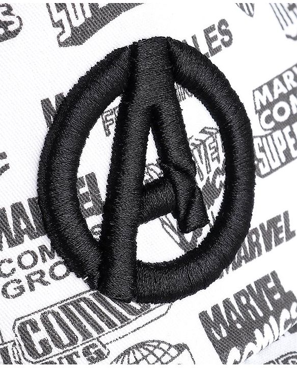 Pine Kids Marvel Cotton Avengers Baseball Cap White - Diameter 16.5 cm