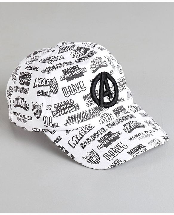 Pine Kids Marvel Cotton Avengers Baseball Cap White - Diameter 16.5 cm